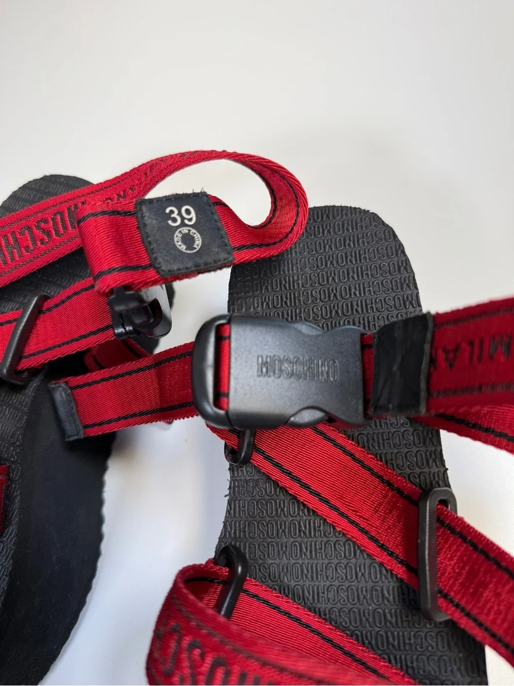 Moschino Red Platform Strap Sandals - Picture 4 of 5